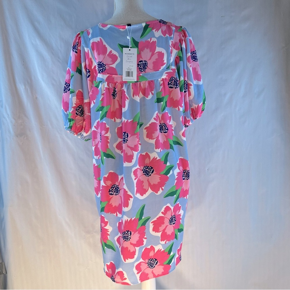 Michelle McDowell Penny Dress Sea Flower Blue Yoke Neckline with Tassels M 👍 - Picture 6 of 11